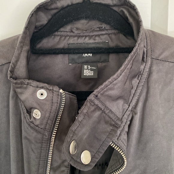 H&M Black Bomber Jacket Sz M - Picture 11 of 11